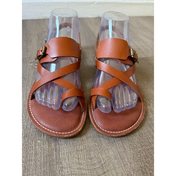 Patricia Nash Shoes - Patricia Nash Fidella Tan Leather Sandals Womens 8M Boho Flat Adjustable Strappy